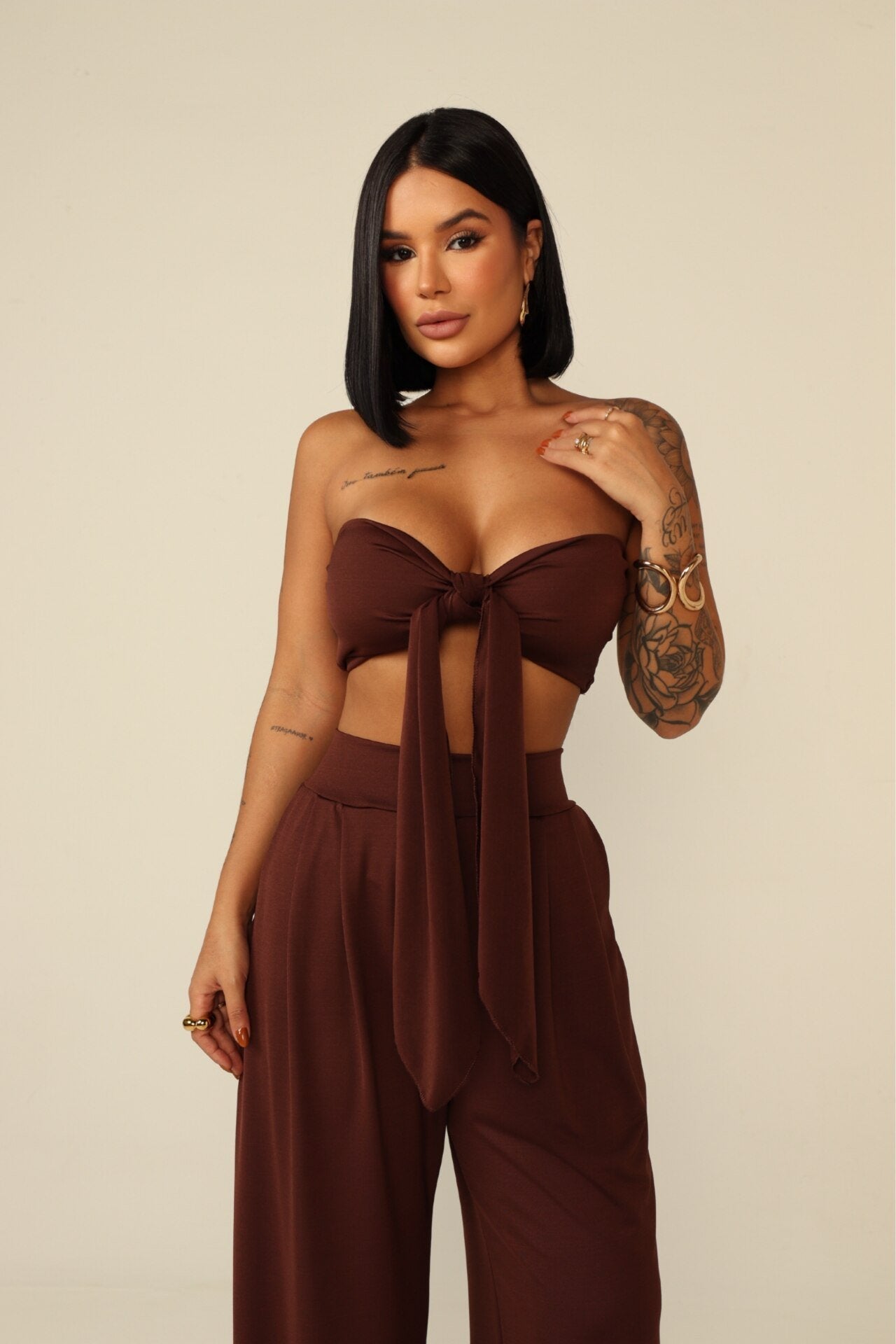 Morena Brazil - Conjunto Pantalona Cropped Multiforme Aline