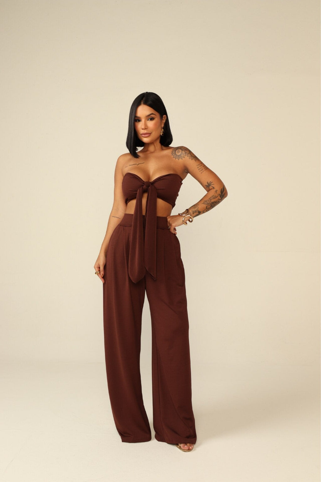 Morena Brazil - Conjunto Pantalona Cropped Multiforme Aline