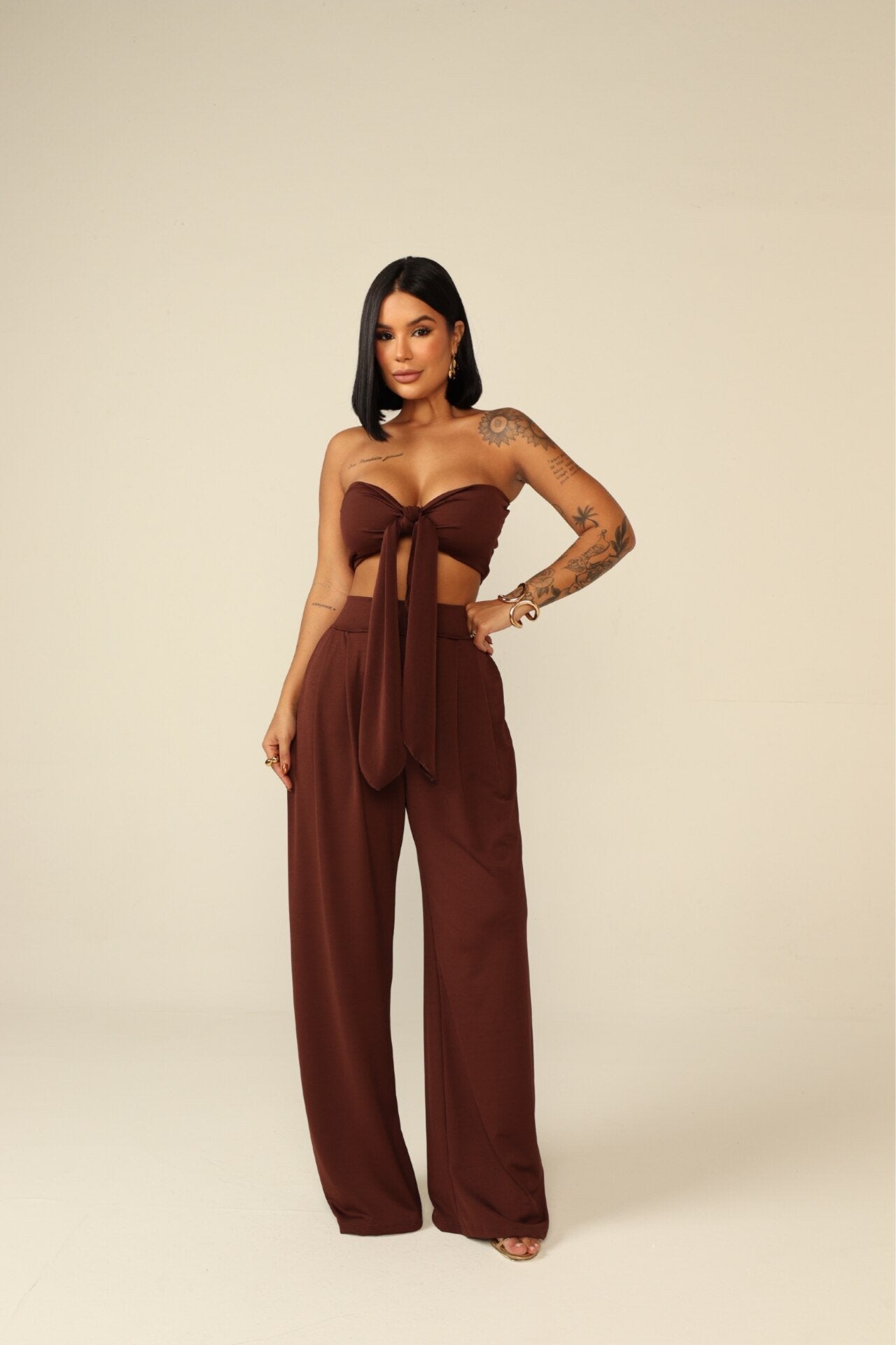 Morena Brazil - Conjunto Pantalona Cropped Multiforme Aline