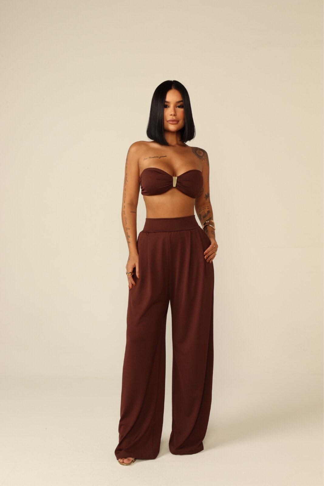 Morena Brazil - Conjunto Pantalona Efeito Silicone Juju