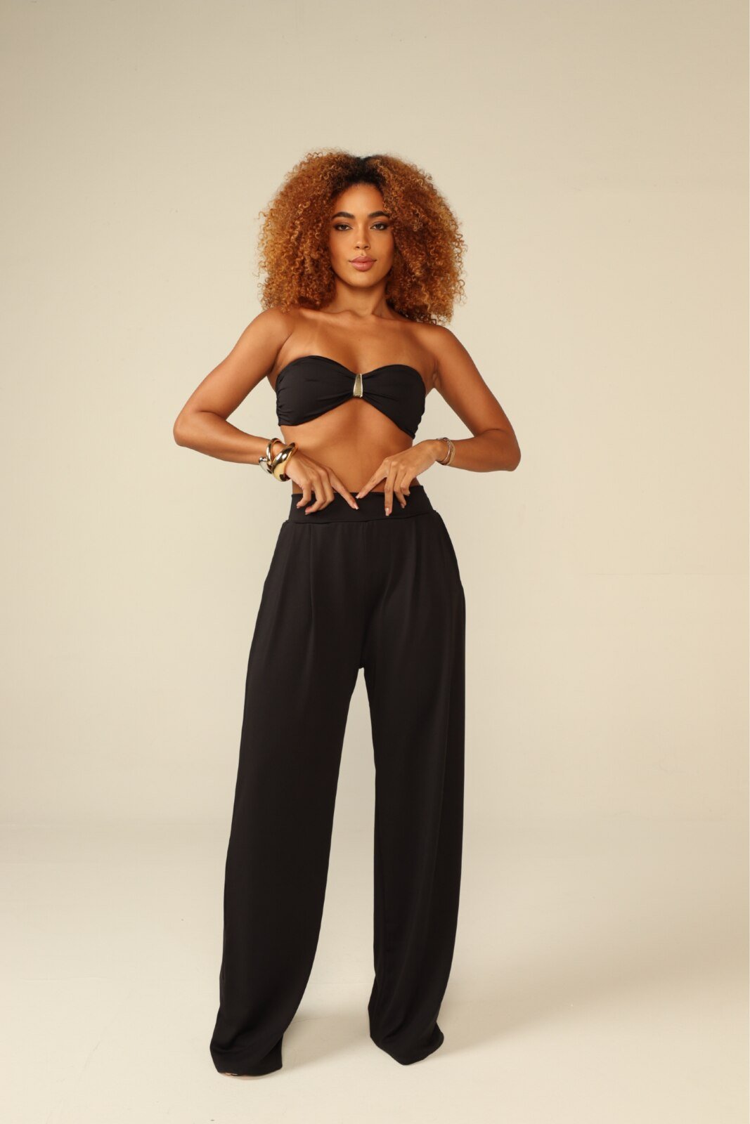 Morena Brazil - Conjunto Pantalona Efeito Silicone Juju - Preto, GG