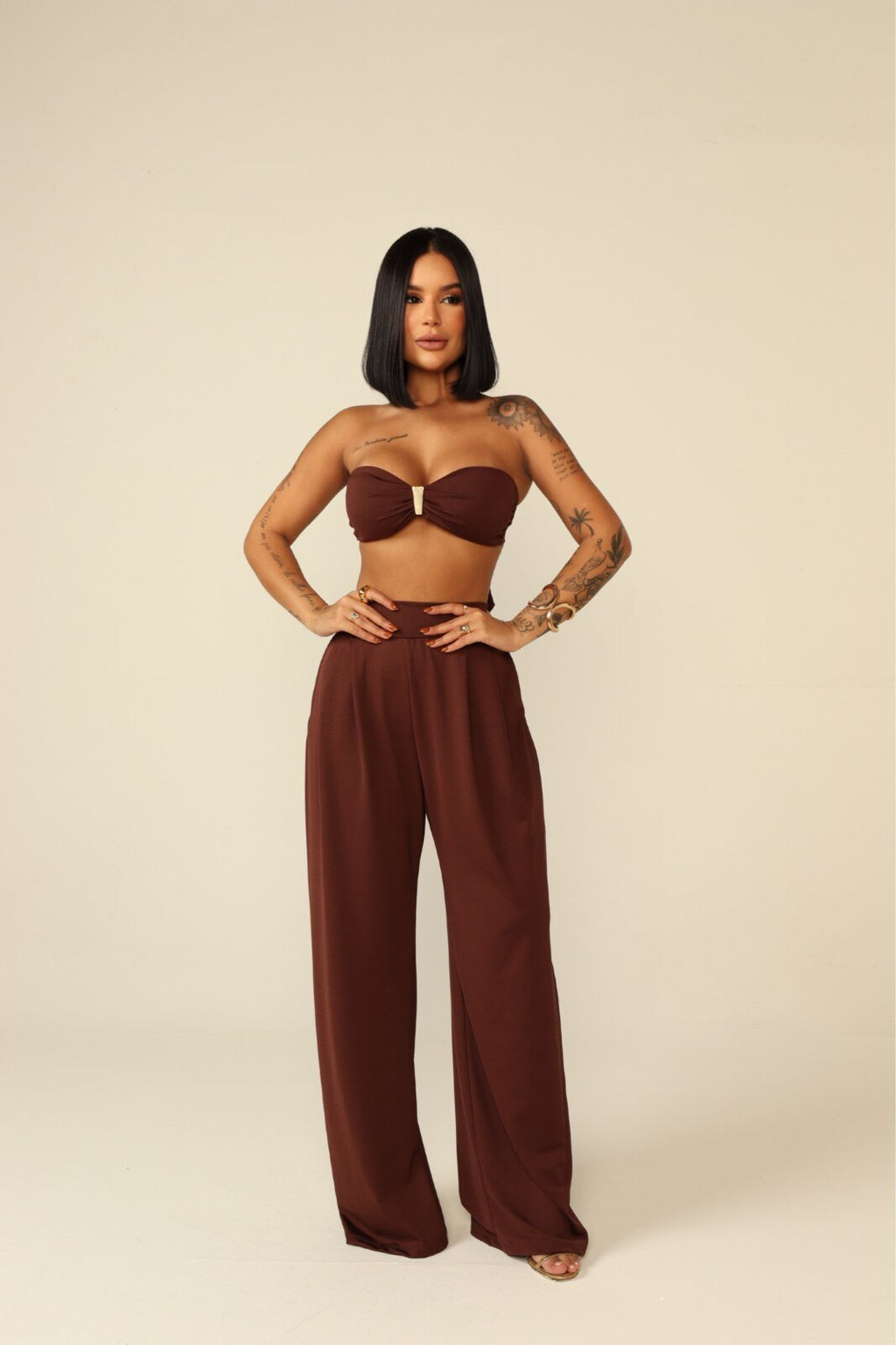 Morena Brazil - Conjunto Pantalona Efeito Silicone Juju